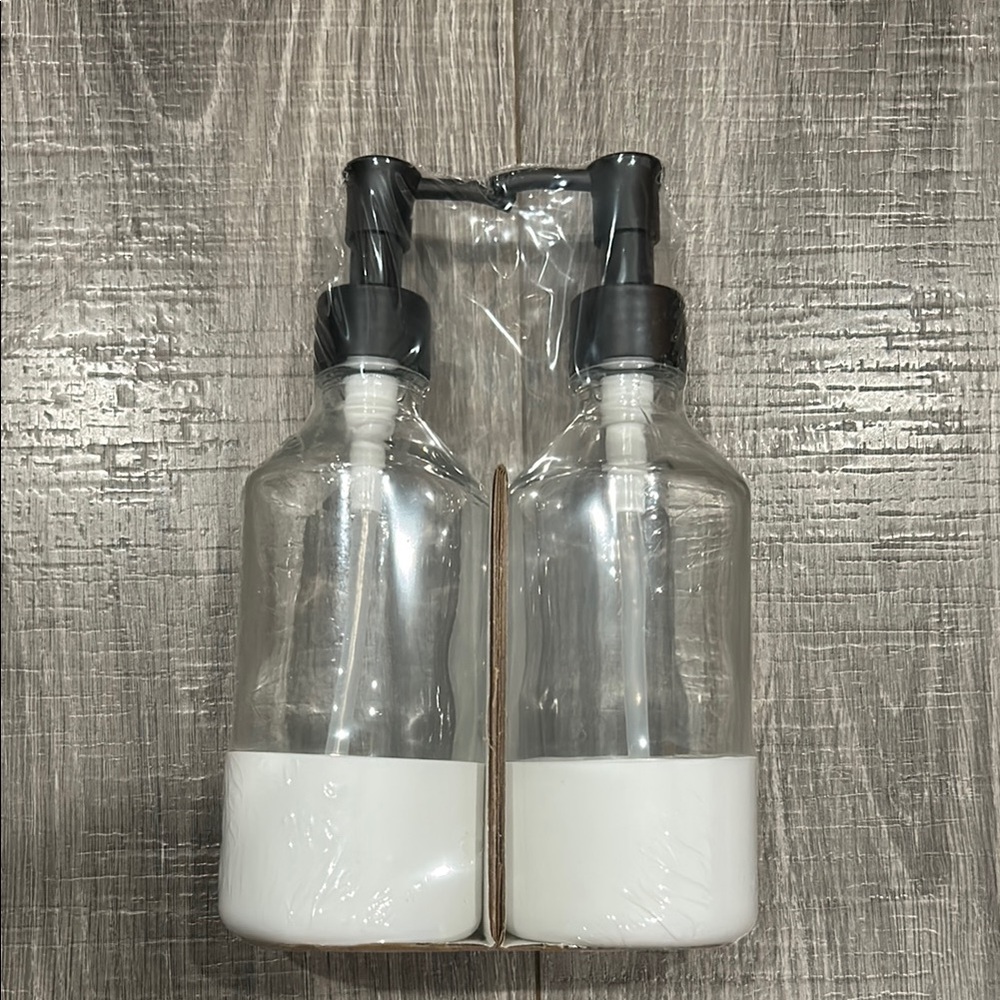 Two pump soap jars
